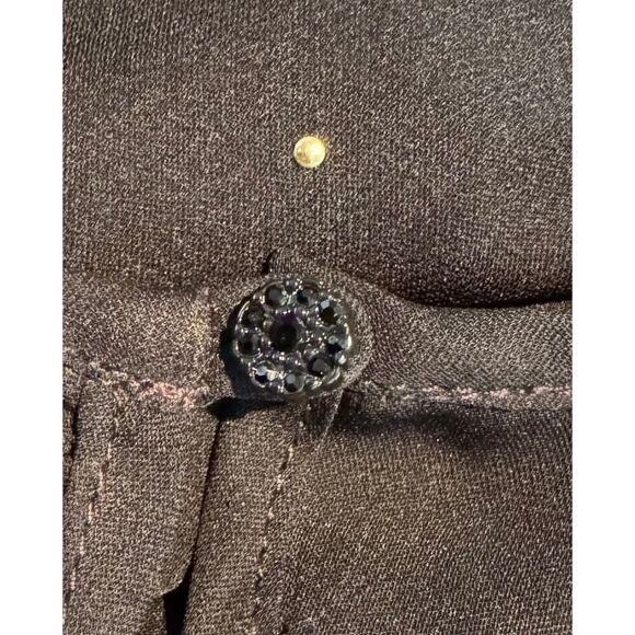 St. John Black Silk Tank Top Sz 2 with Gold Black Rhinestone Embellishment EUC - Picture 4 of 4